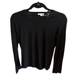 James Perse Standard Black Cotton Modal Long Sleeve Tee WSVH3180CU Size 2
